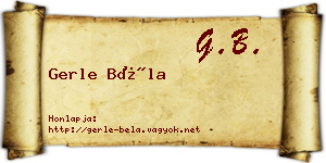 Gerle Béla névjegykártya